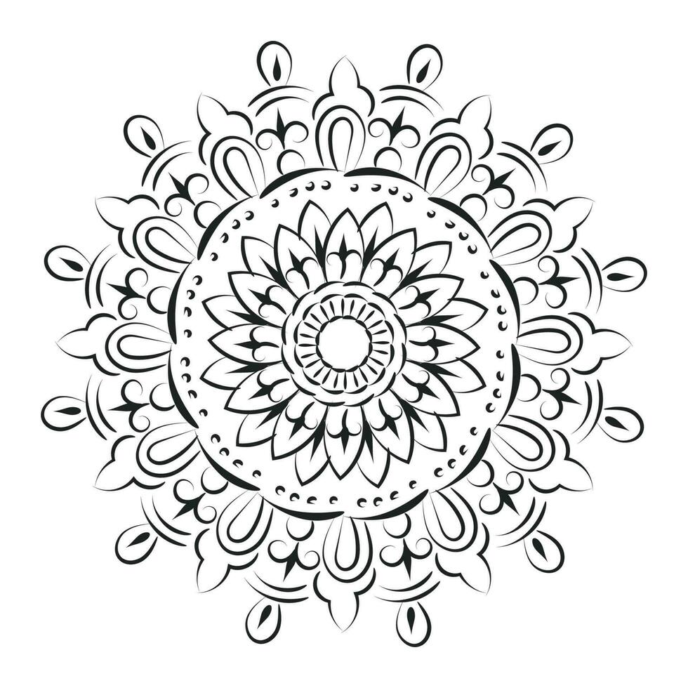 Vector Abstract Mandala Pattern. Mandala Retro hand drawn for print or use as poster, card, flyer, sticker or tattoo