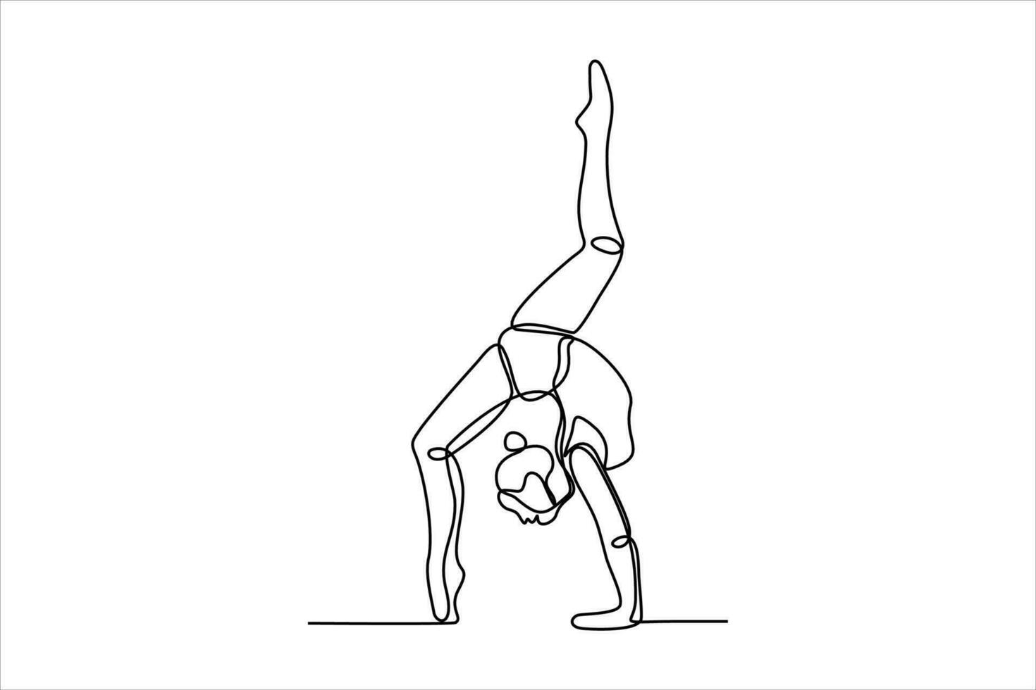 continuous line drawing of woman dancing ballet illustration vector