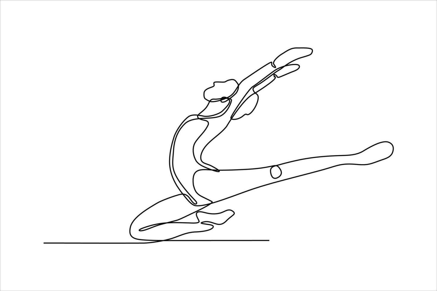 continuous line drawing of woman dancing ballet illustration vector