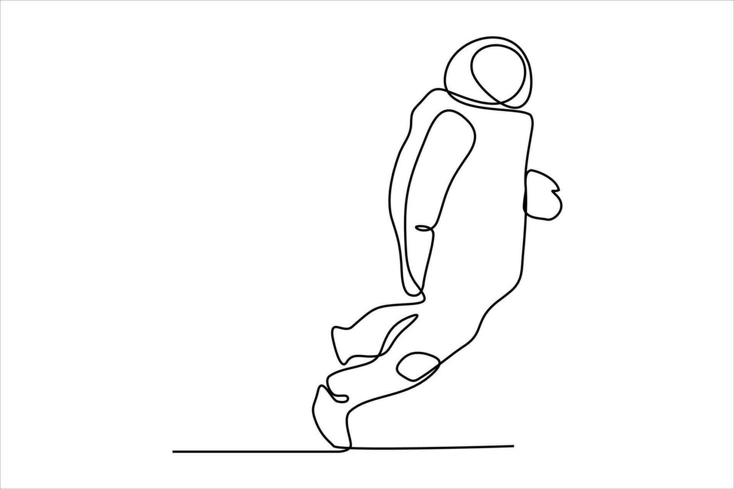 continuous line illustration of an astronaut vector