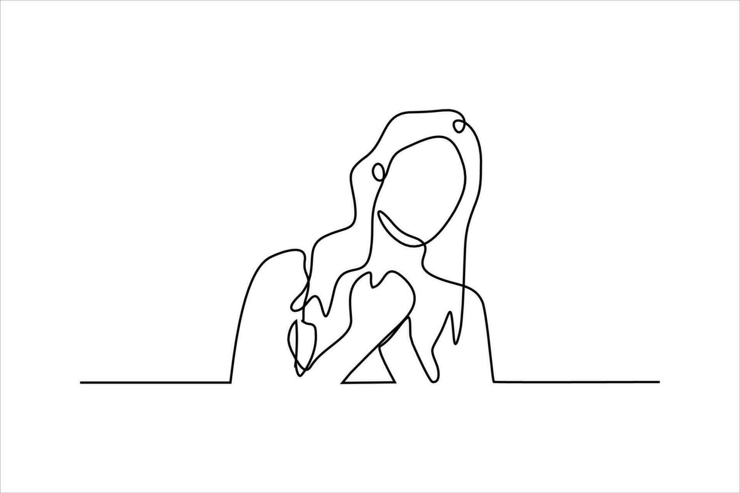 woman expression continuous line illustration vector