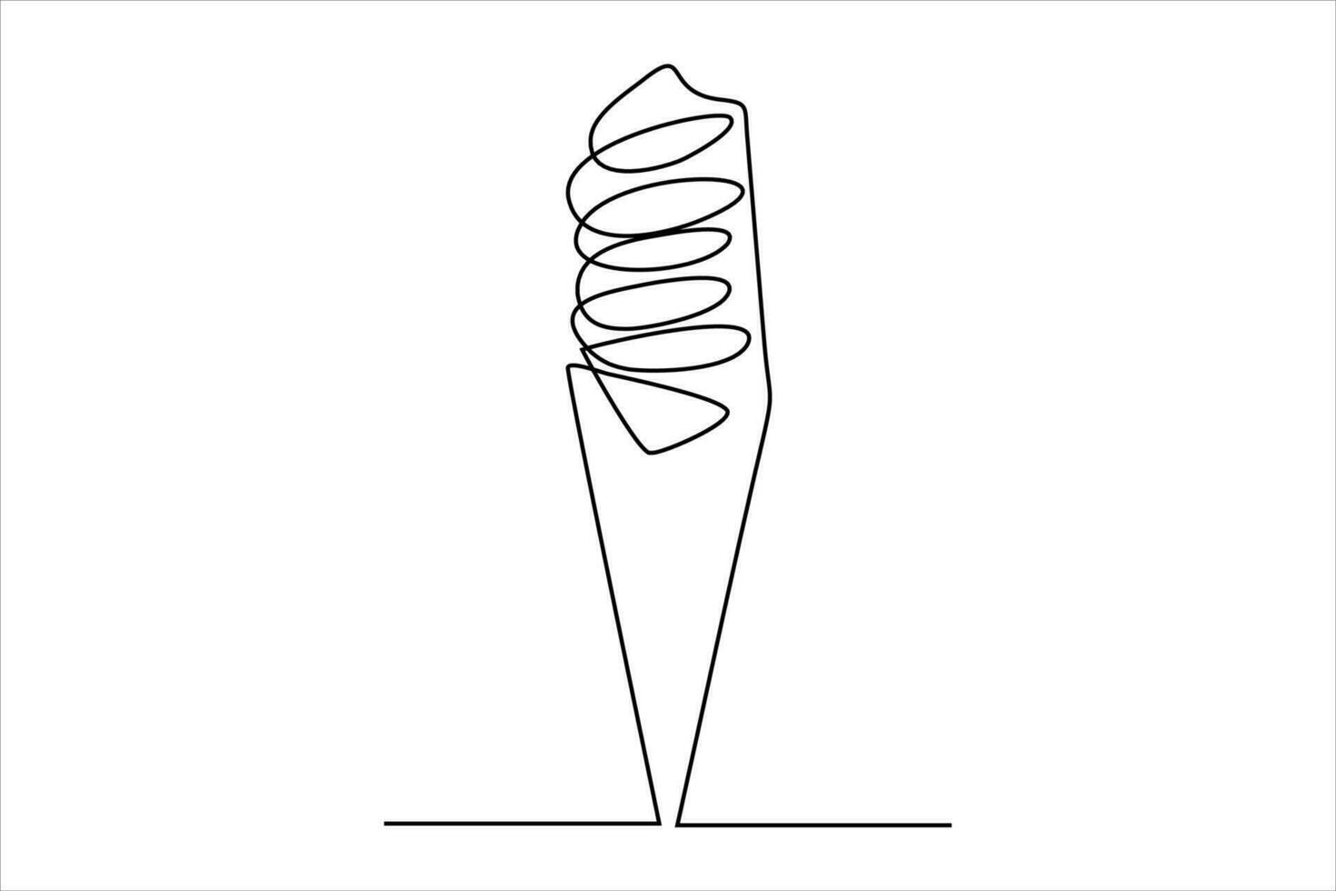 ice cream continuous line illustration vector