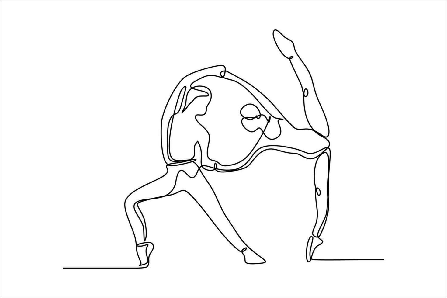 continuous line drawing of man woman dancing ballet vector