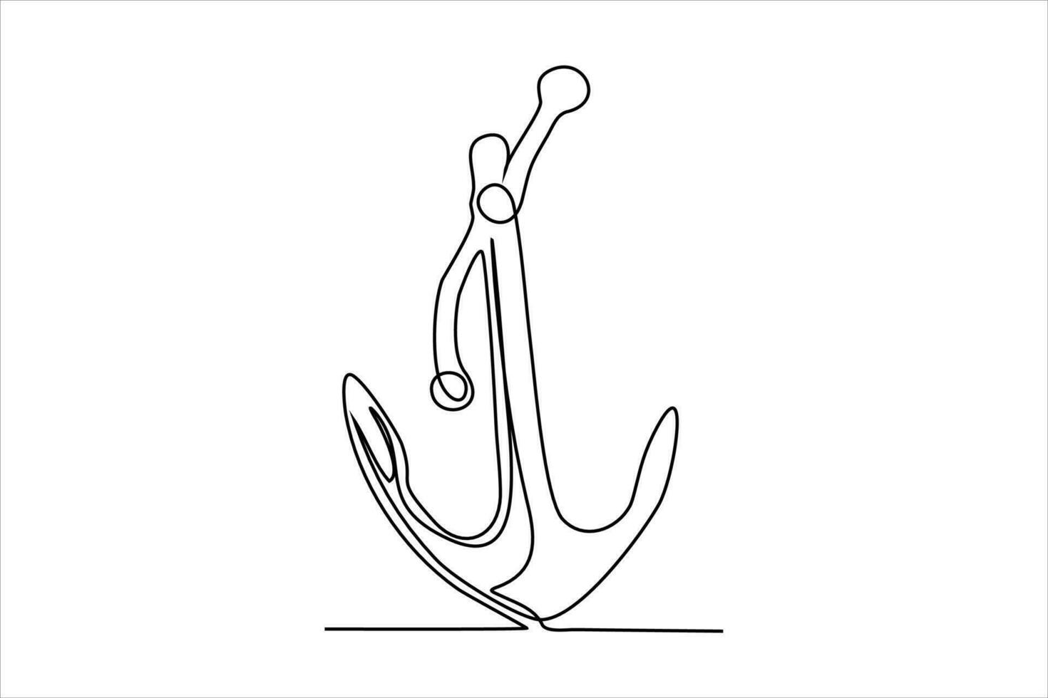 ship anchor continuous line illustration vector