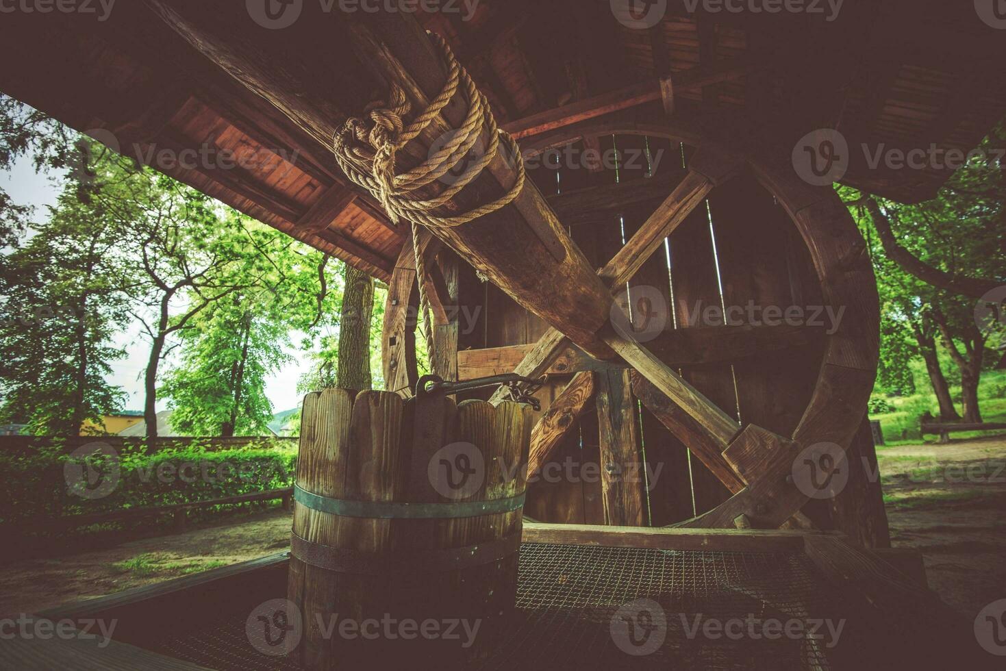 Vintage Wooden Well photo
