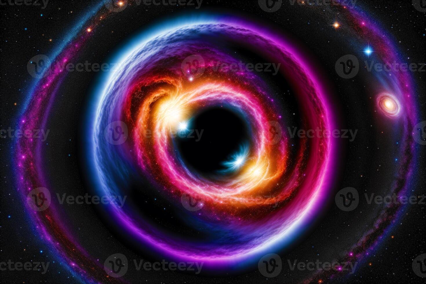 Space background. Cosmic Enigma. Capturing the Mysteries of a Black Hole in Space. photo