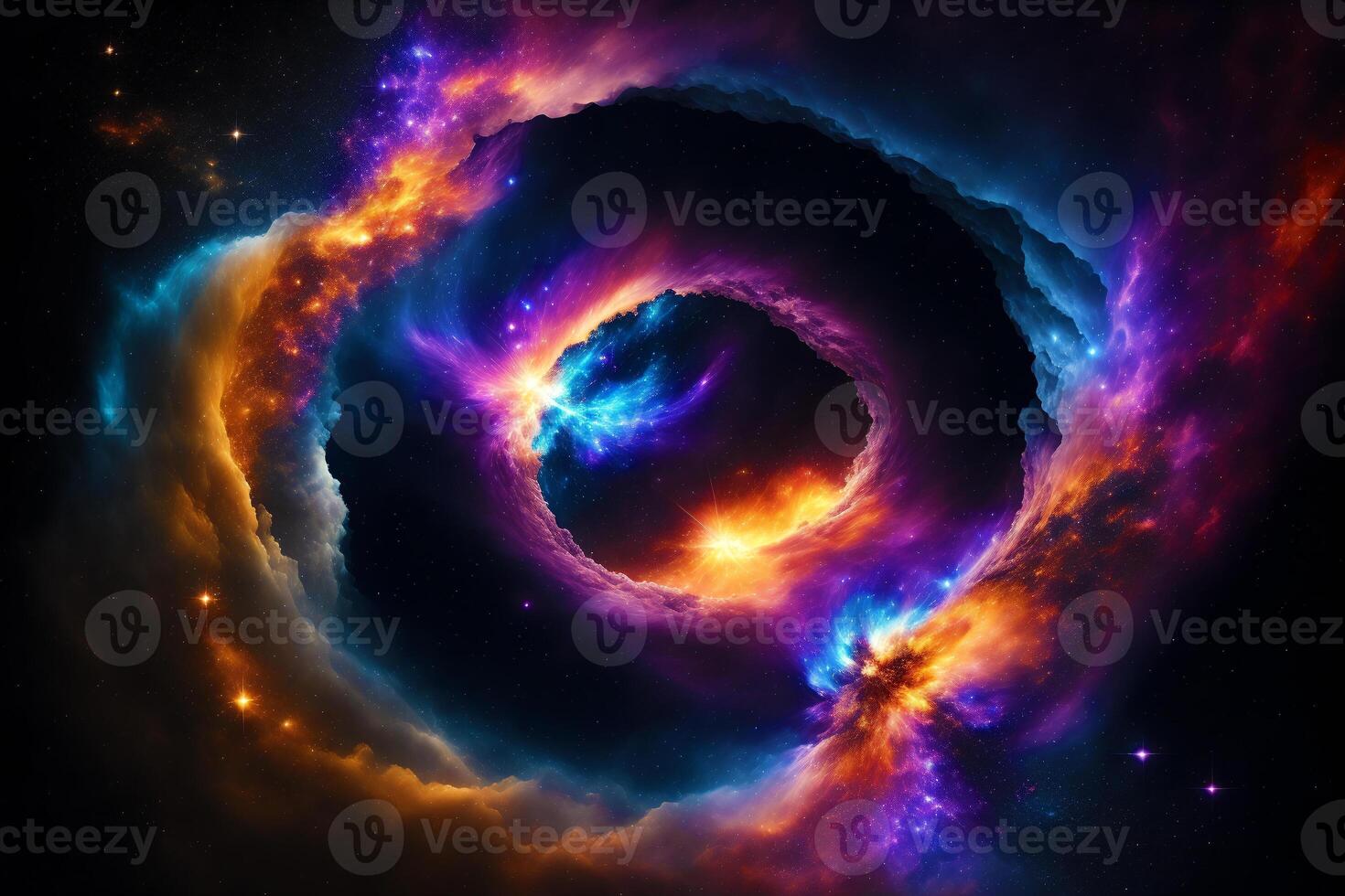 Space background. Cosmic Enigma. Capturing the Mysteries of a Black Hole in Space. photo