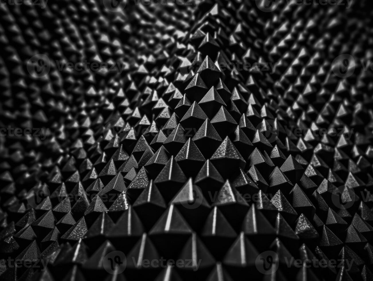 Futuristic abstract pyramid geometric dark black background created with technology photo