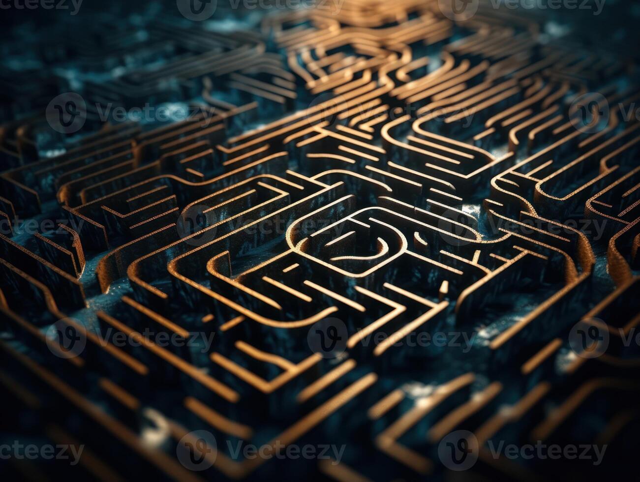 Maze labyrinth Created with technology photo