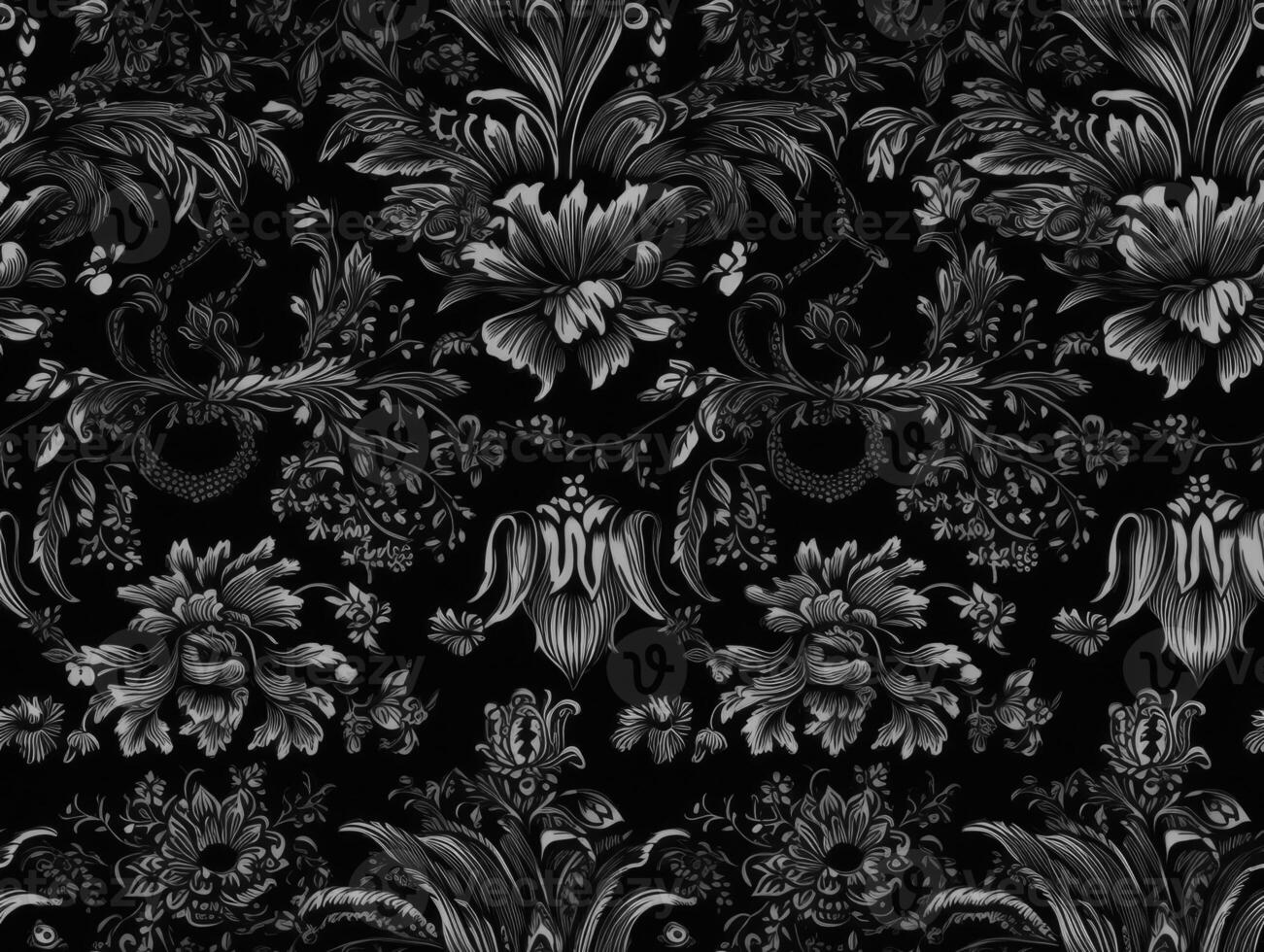 Seamless pattern Royal vintage Victorian Gothic background Rococo venzel and whorl created with technology. photo