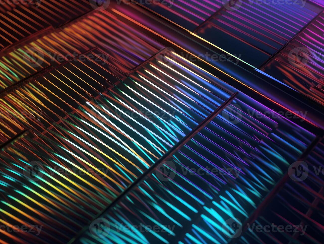 Neon lights diagonal lines on dark background Created with technology photo
