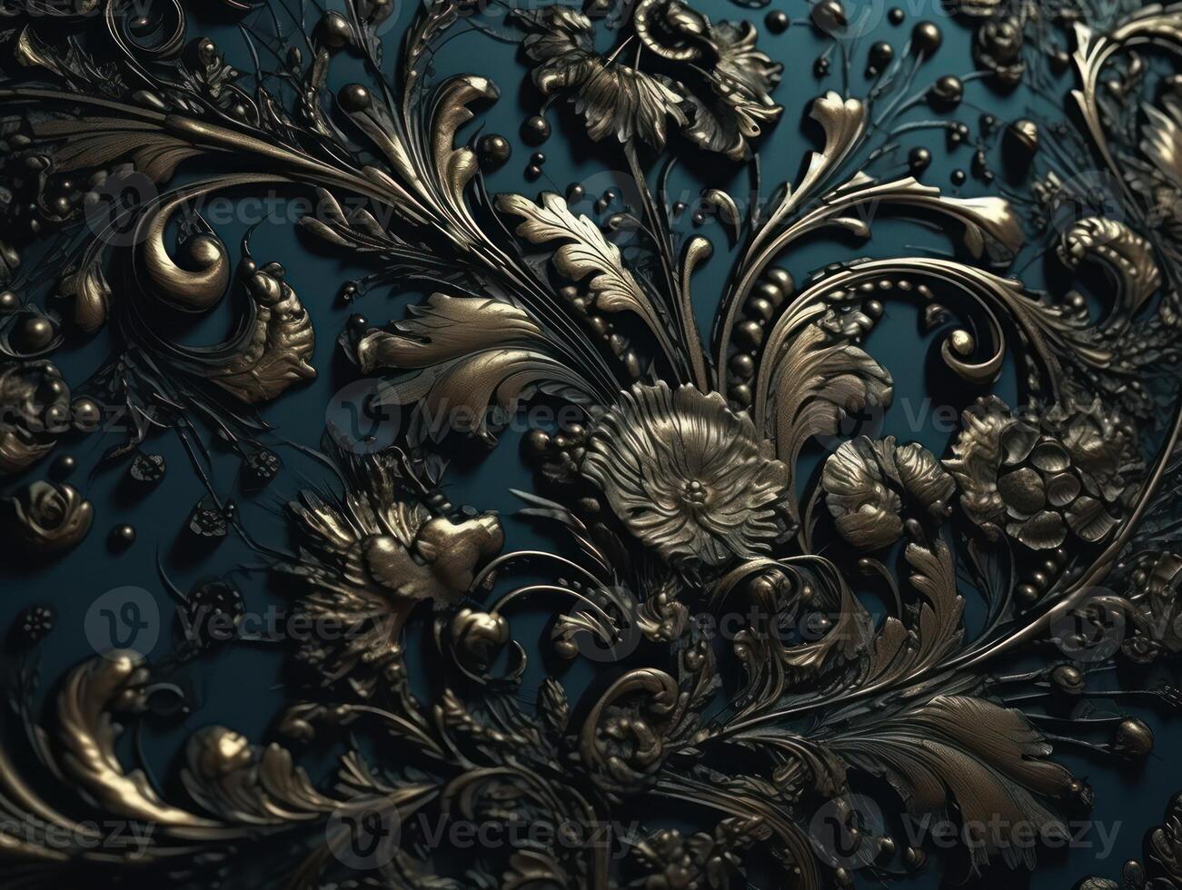 Royal vintage Victorian Gothic background Rococo venzel and whorl created with technology. photo