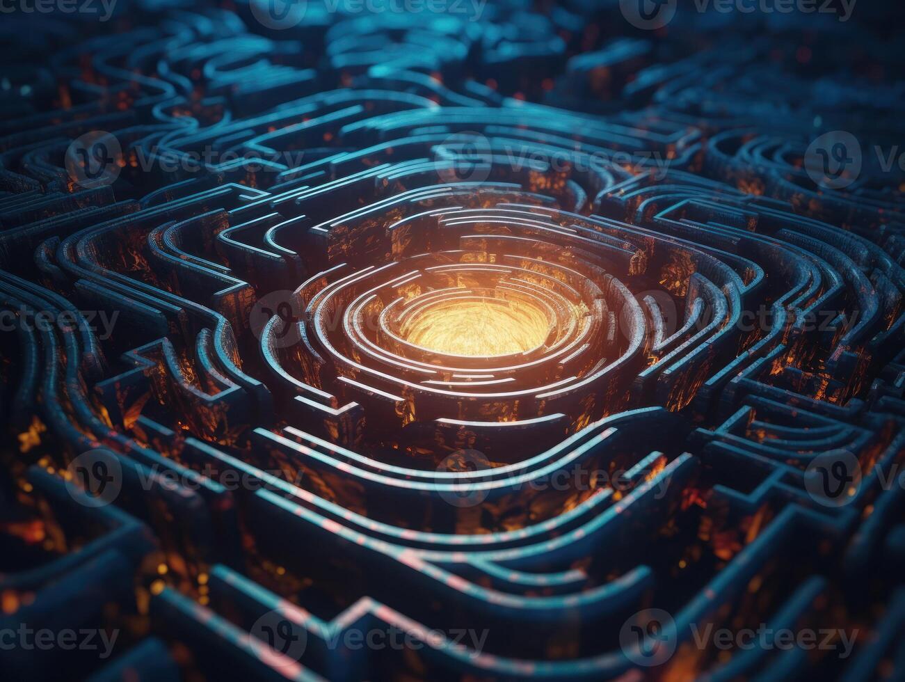 Maze labyrinth Created with technology photo