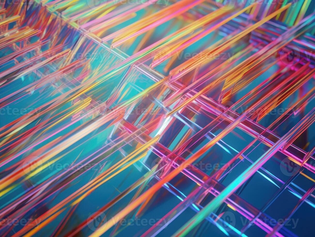 Neon lights diagonal lines on dark background Created with technology photo