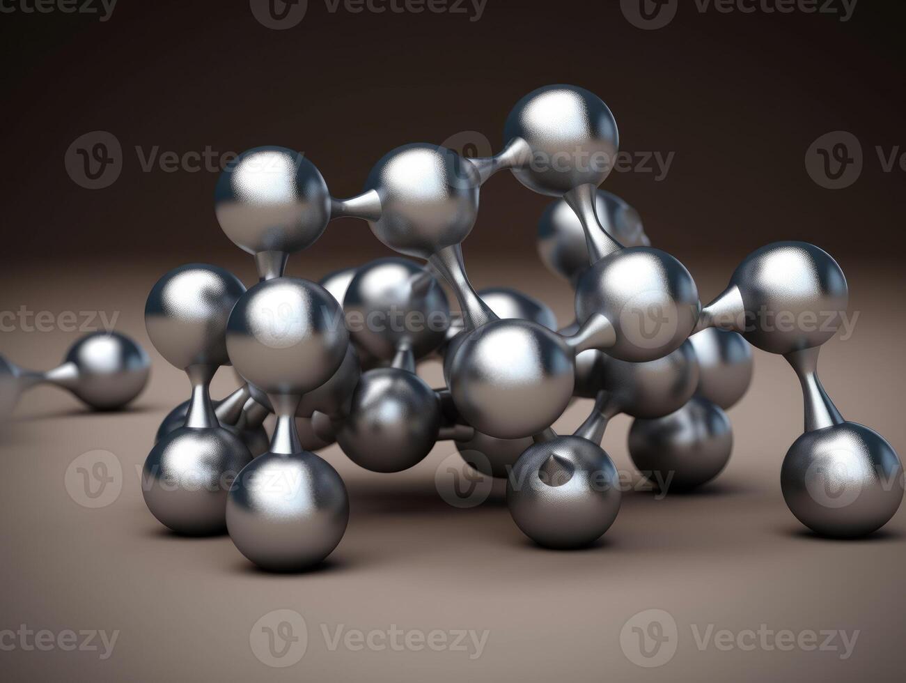 Abstract molecule model on dark background Created with technology. photo