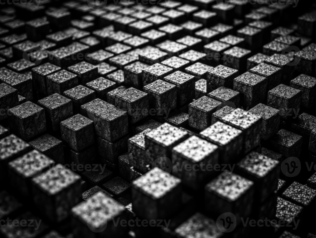 Futuristic cement cubes background Abstract geometric mosaic grid Square tiles pattern technology photo