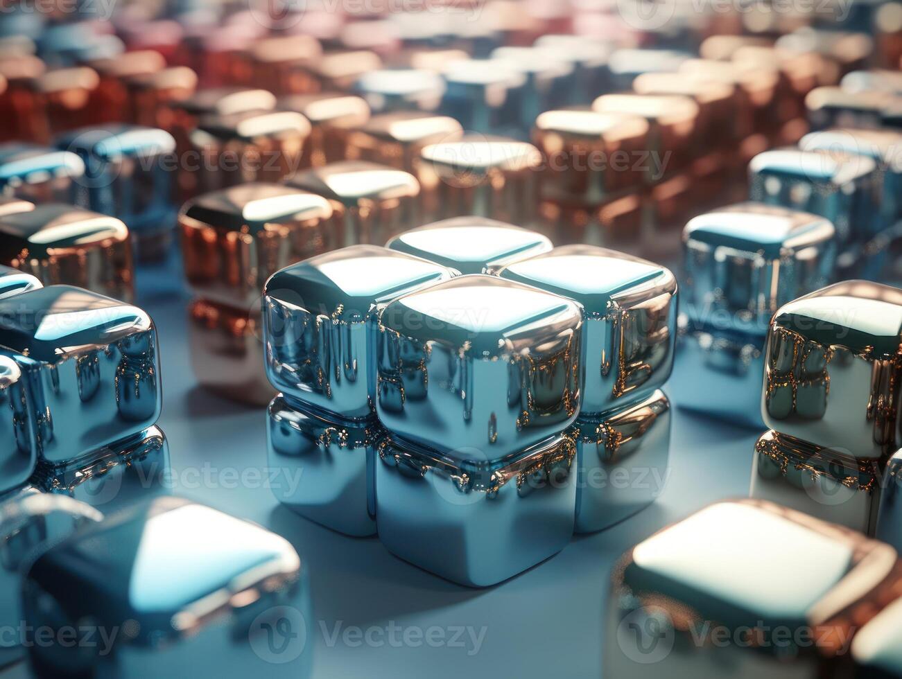 Futuristic glass cubes background Abstract geometric mosaic grid Square tiles pattern technology photo