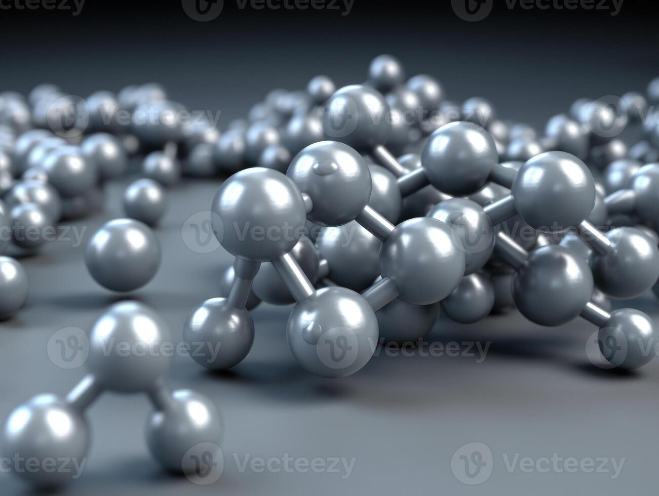 Abstract molecule model on dark background Created with technology. photo