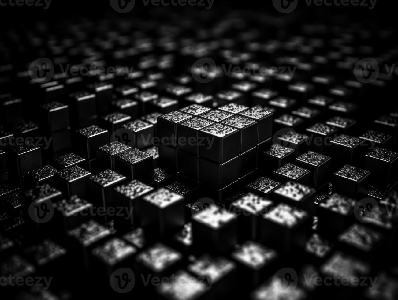 Futuristic cement cubes background Abstract geometric mosaic grid Square tiles pattern technology photo