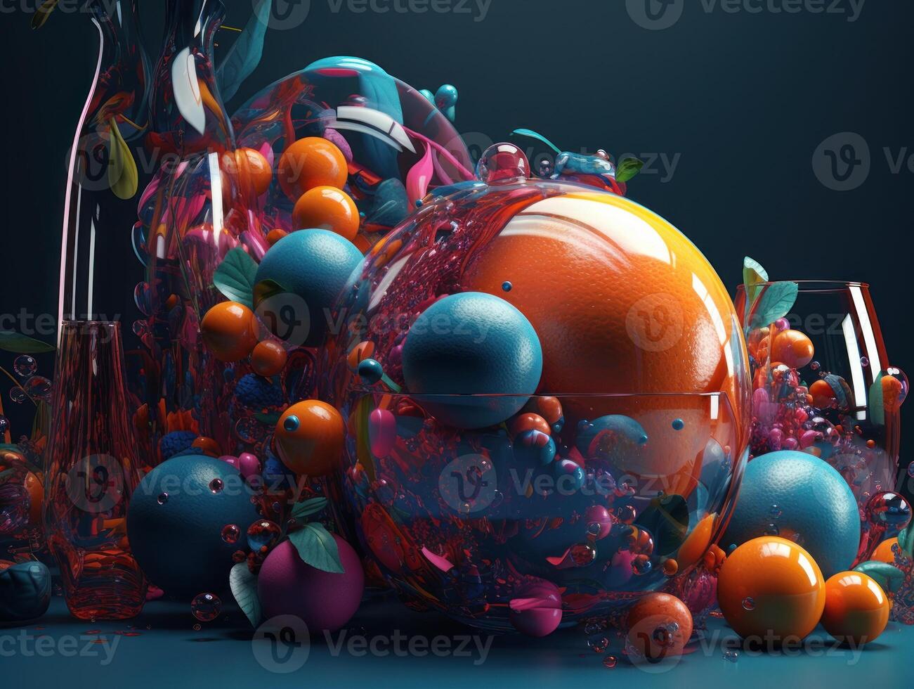 Abstract modern geometric shapes composition photo