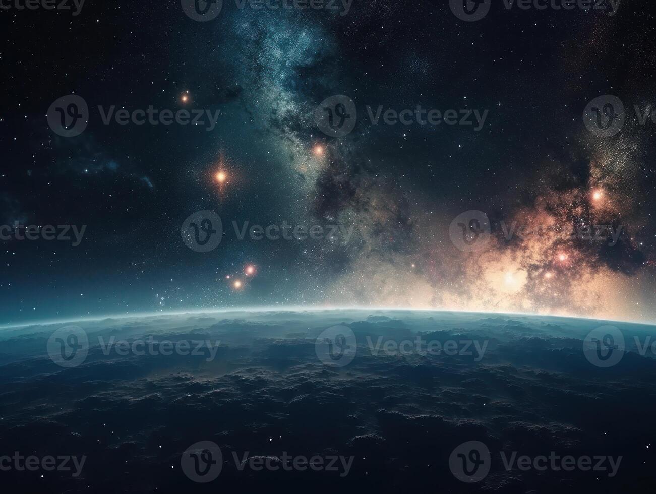 Night sky Universe filled with stars and nebula Galaxy abstract cosmos background. photo