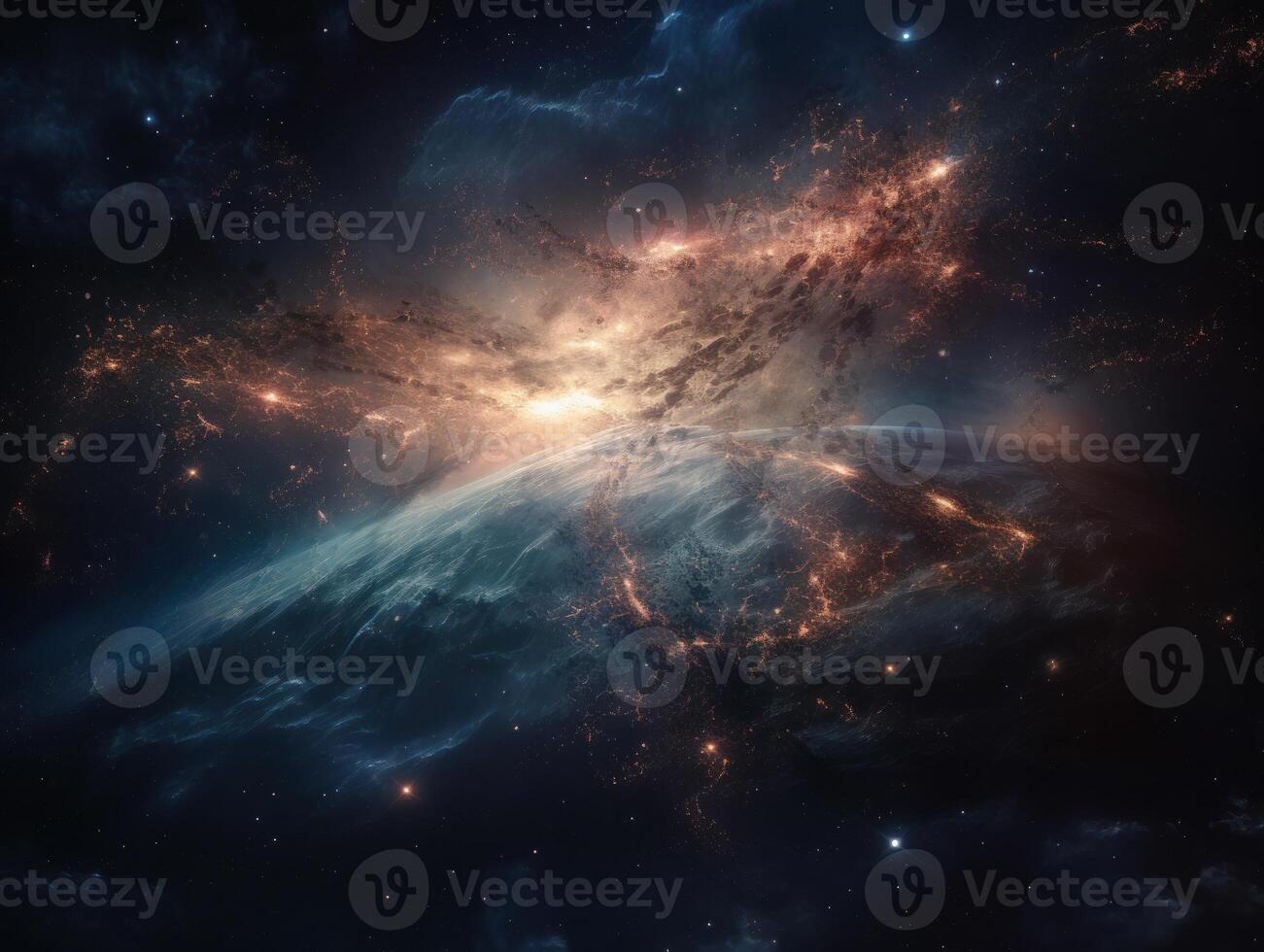 Night sky Universe filled with stars and nebula Galaxy abstract cosmos background. photo