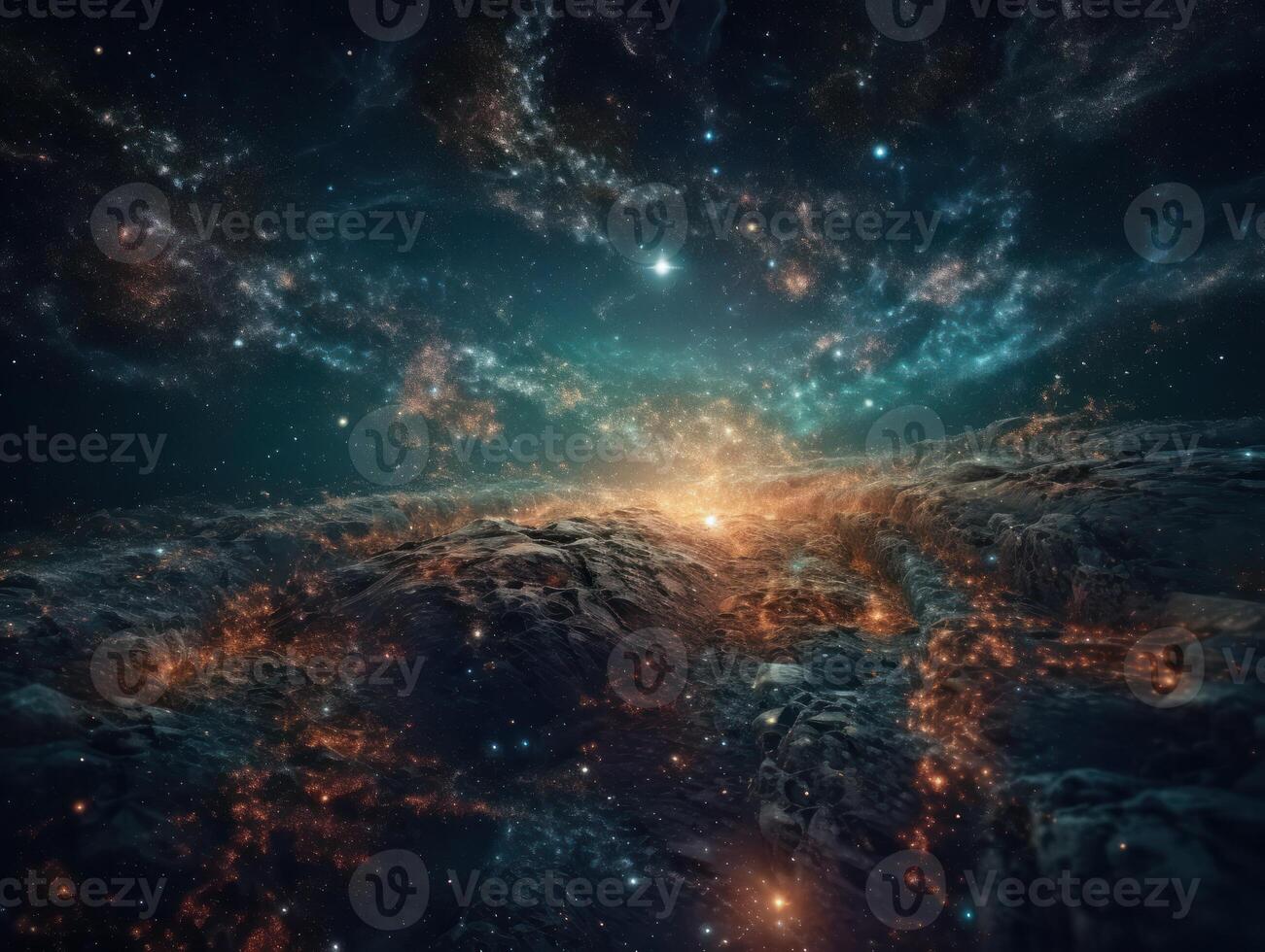 noche cielo universo lleno con estrellas y nebulosa galaxia resumen cosmos antecedentes. foto