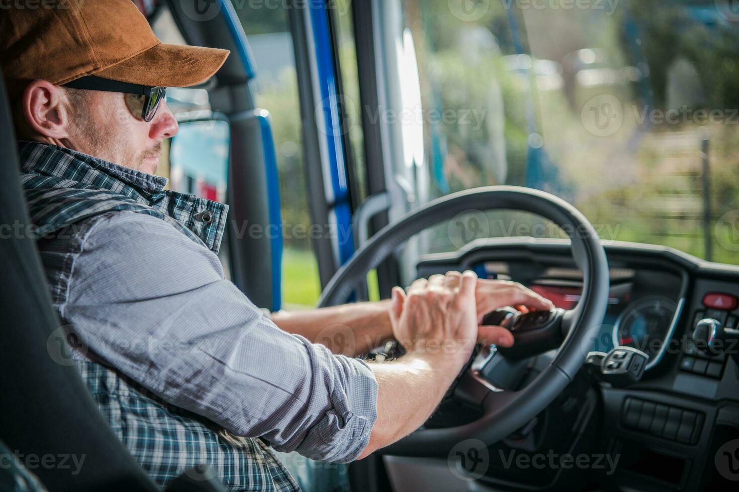 Truck Driver in the Cabin photo