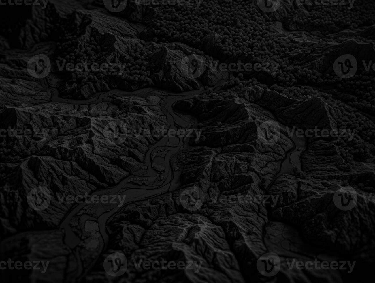Black and white paper cut terrain background created with technology. photo