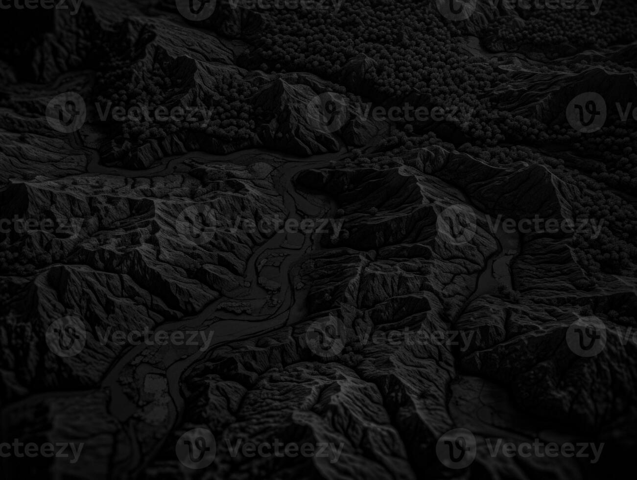 Black and white paper cut terrain background created with technology. photo