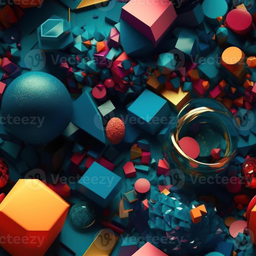 Colorful seamless geometric pattern created with technology photo