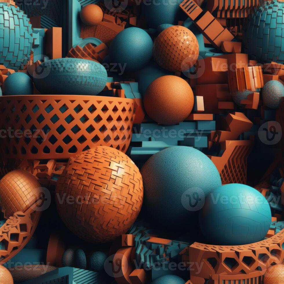 Colorful seamless geometric pattern created with technology photo
