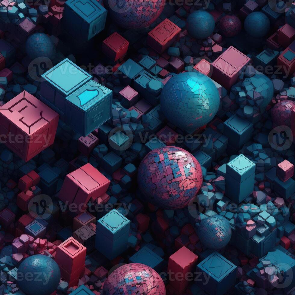 Colorful seamless geometric pattern created with technology photo