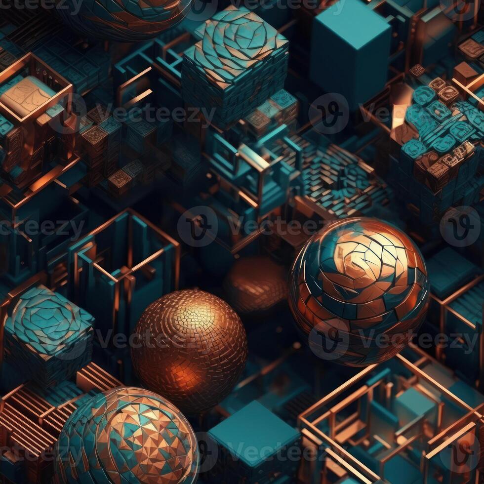 Colorful seamless geometric pattern created with technology photo