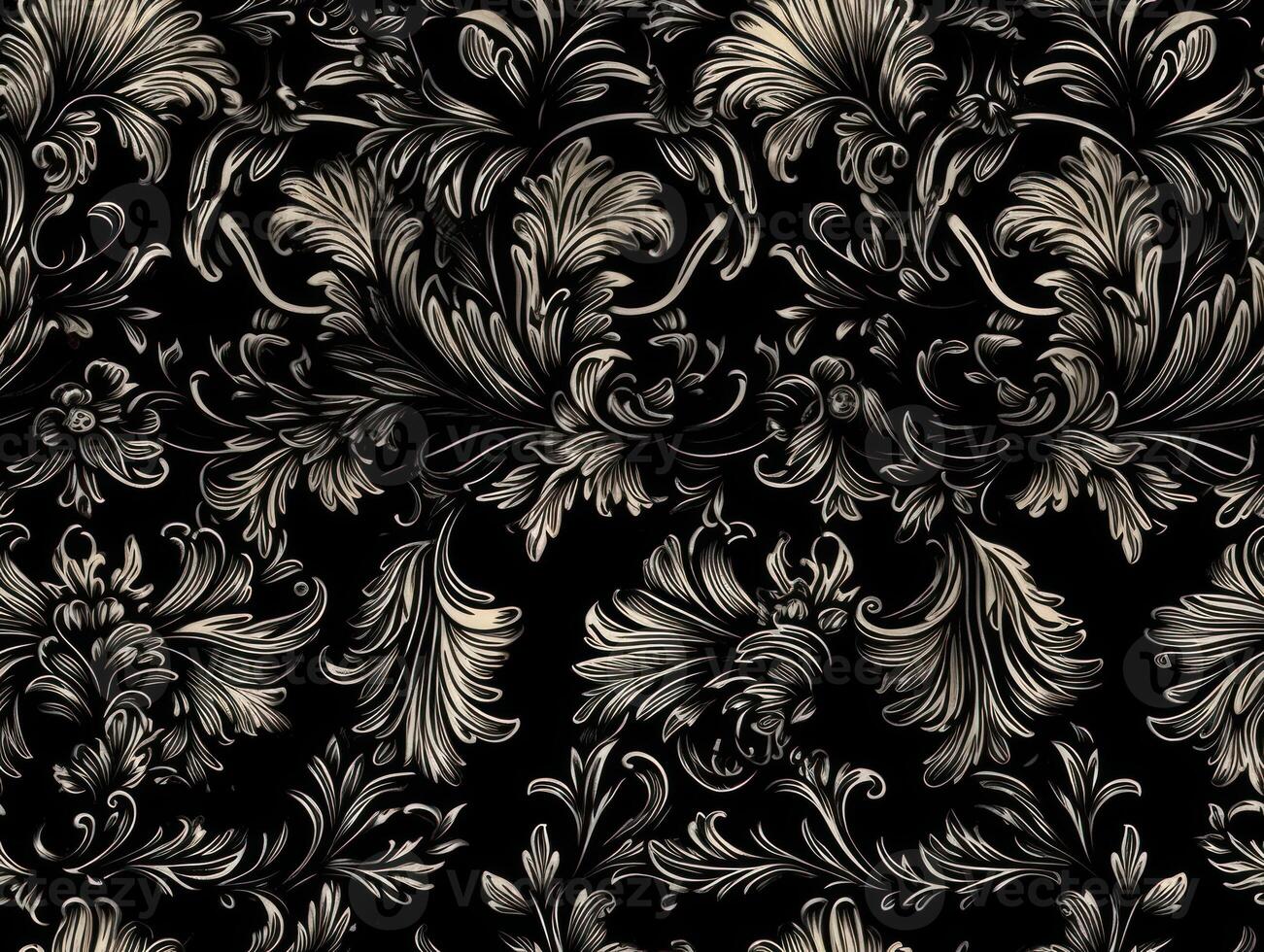 Seamless pattern Royal vintage Victorian Gothic background Rococo venzel and whorl created with technology. photo