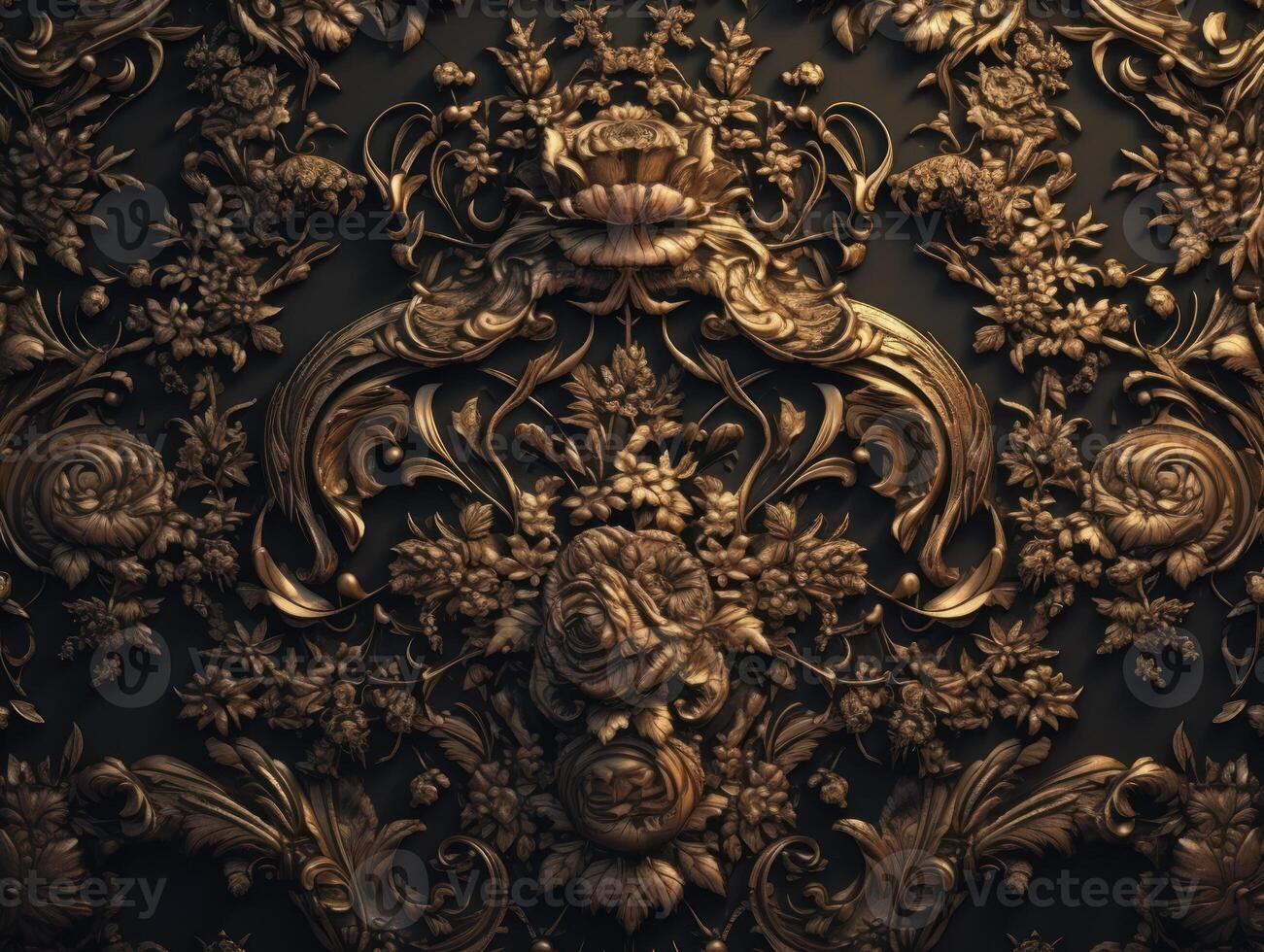 Royal vintage Victorian Gothic background Rococo venzel and whorl created with technology. photo