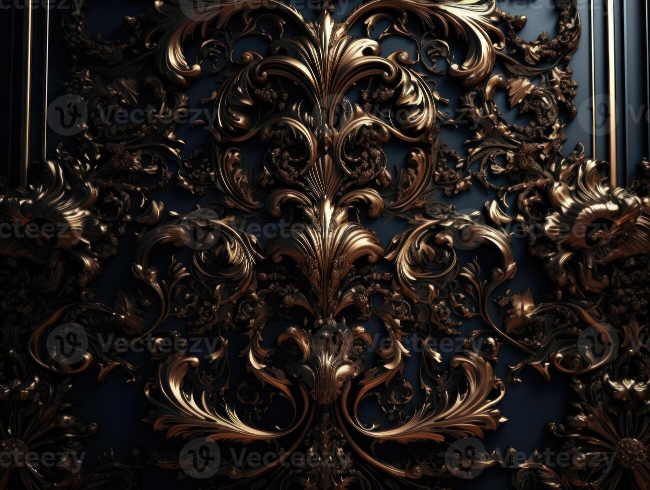 Royal vintage Victorian Gothic background Rococo venzel and whorl created with technology. photo