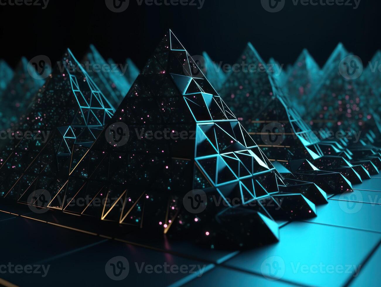 Futuristic abstract triangle geometric background created with technology photo