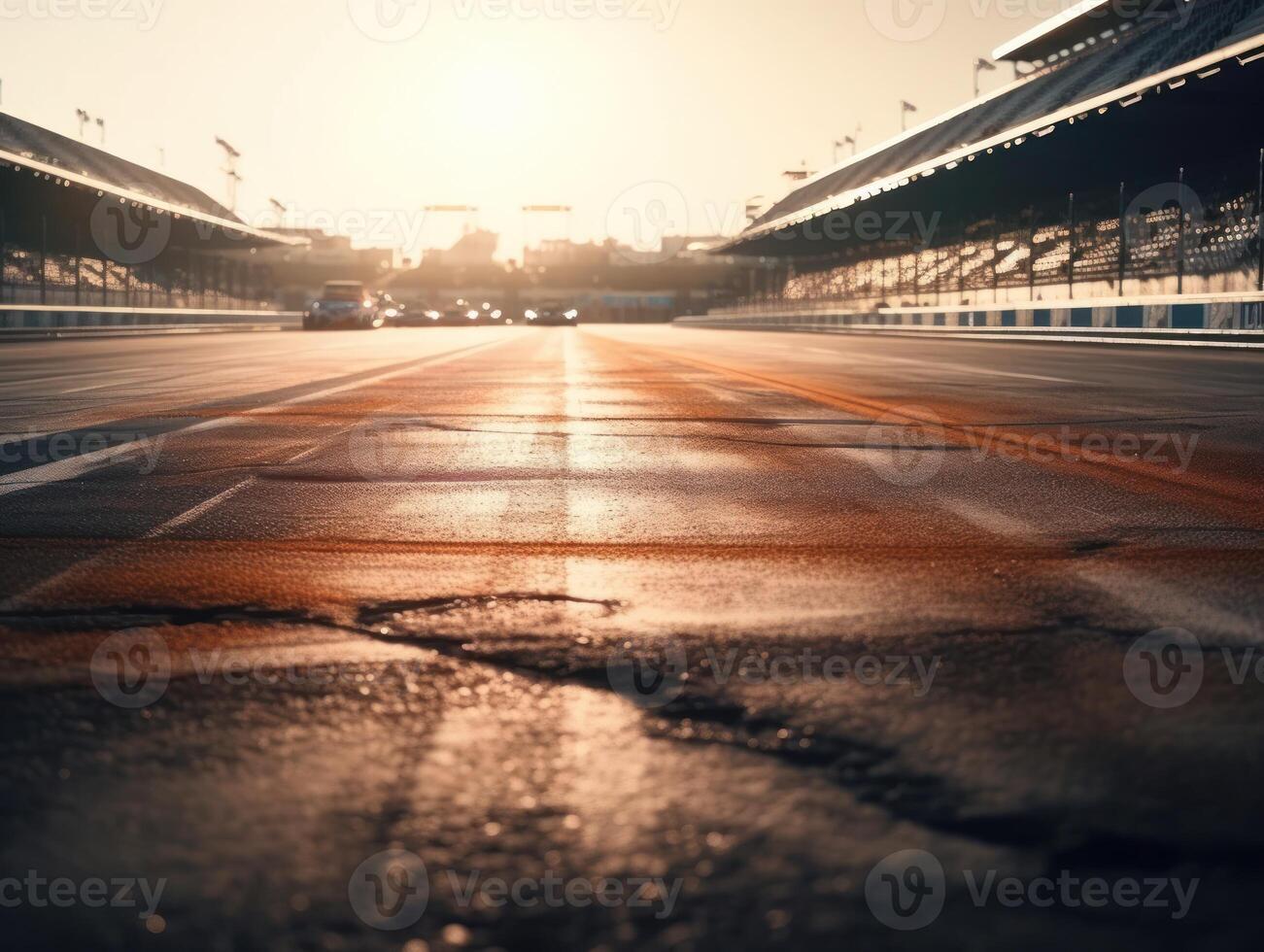 Race track Empty asphalt road concept Driving on an empty road Racing sports concept Created with technology photo