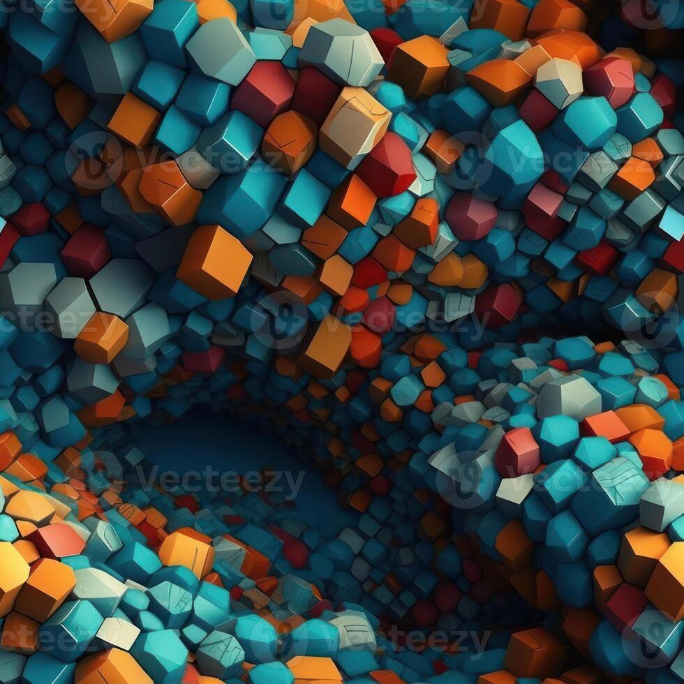 Colorful seamless geometric pattern created with technology photo