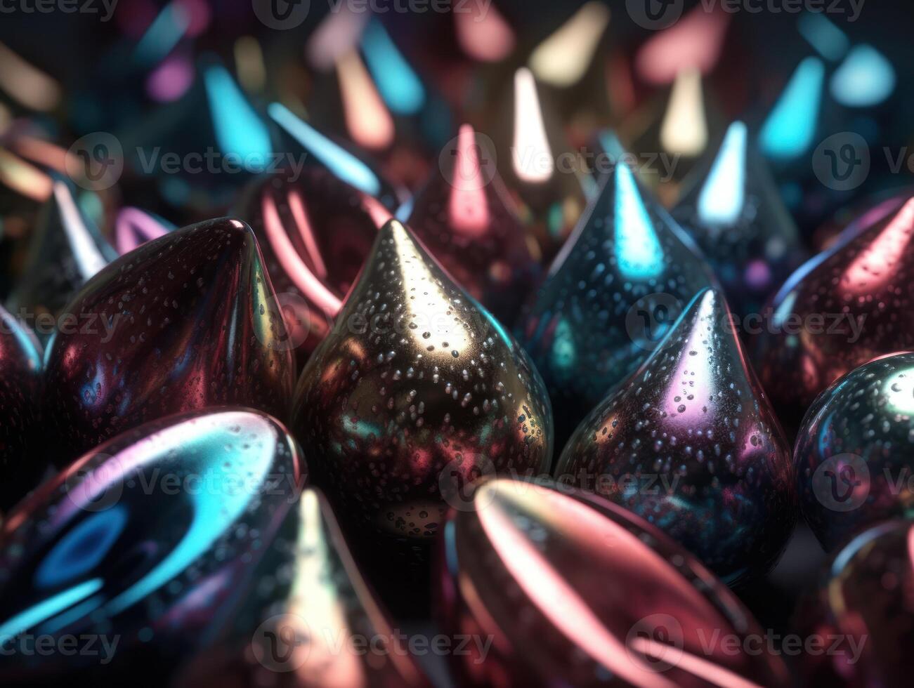 Futuristic abstract multicolored glass beads geometric background created with technology. photo