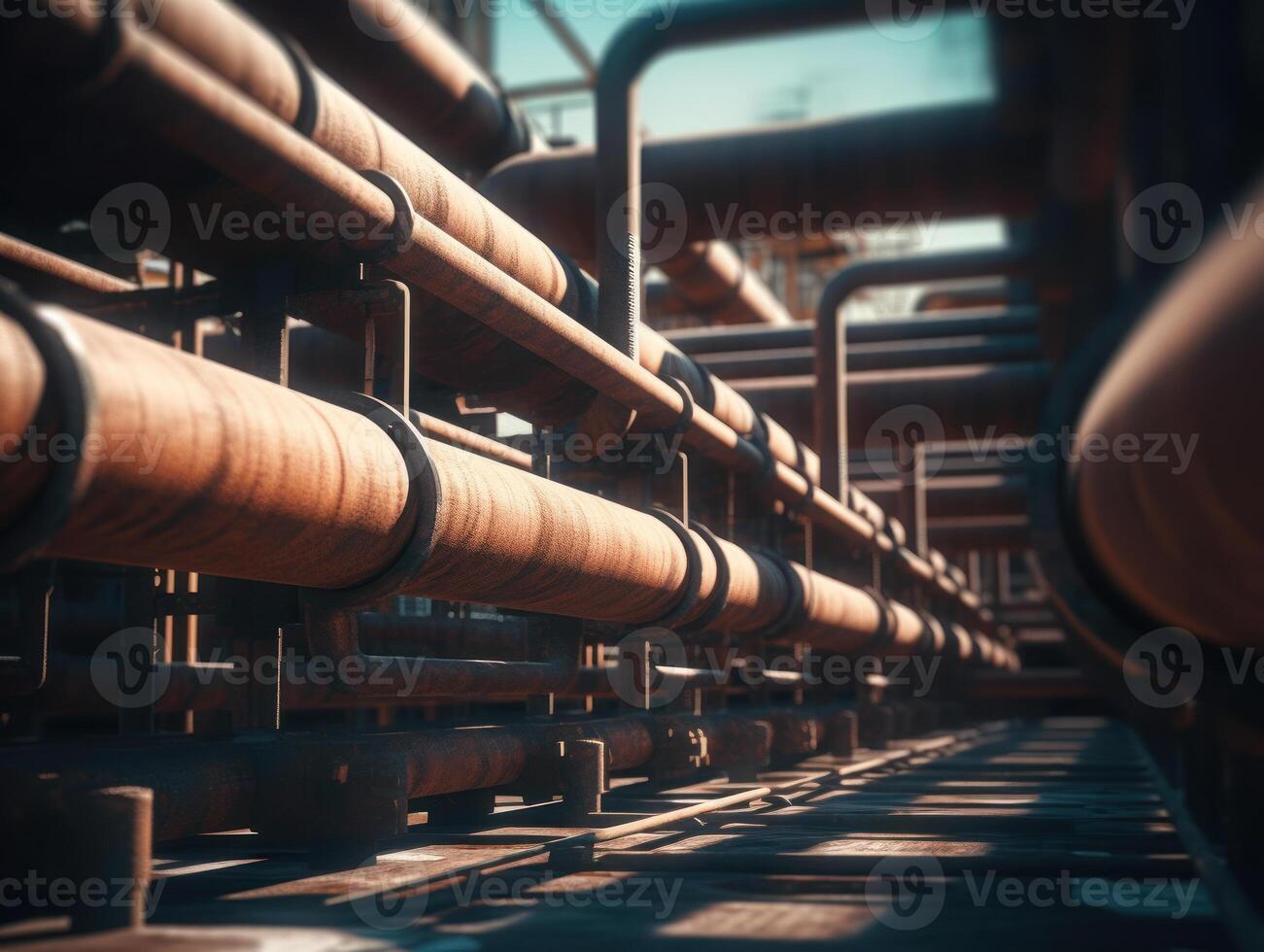 Industrial background Steel pipelines and valves Created with technology photo