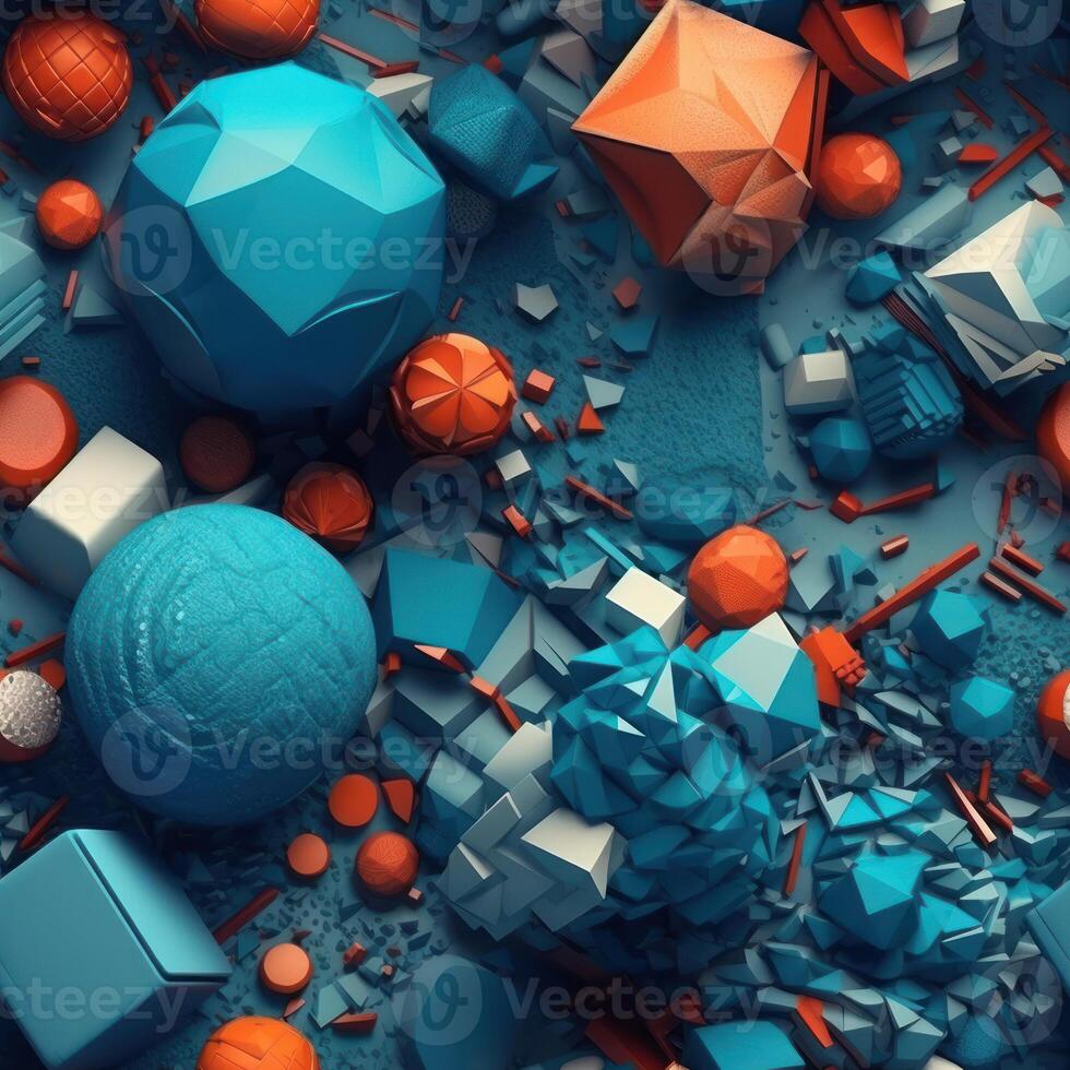 Colorful seamless geometric pattern created with technology photo