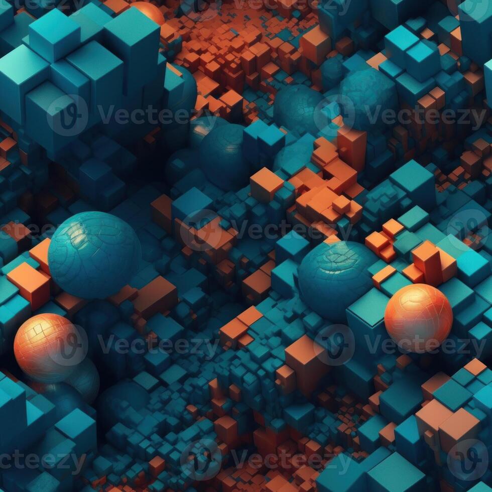 Colorful seamless geometric pattern created with technology photo