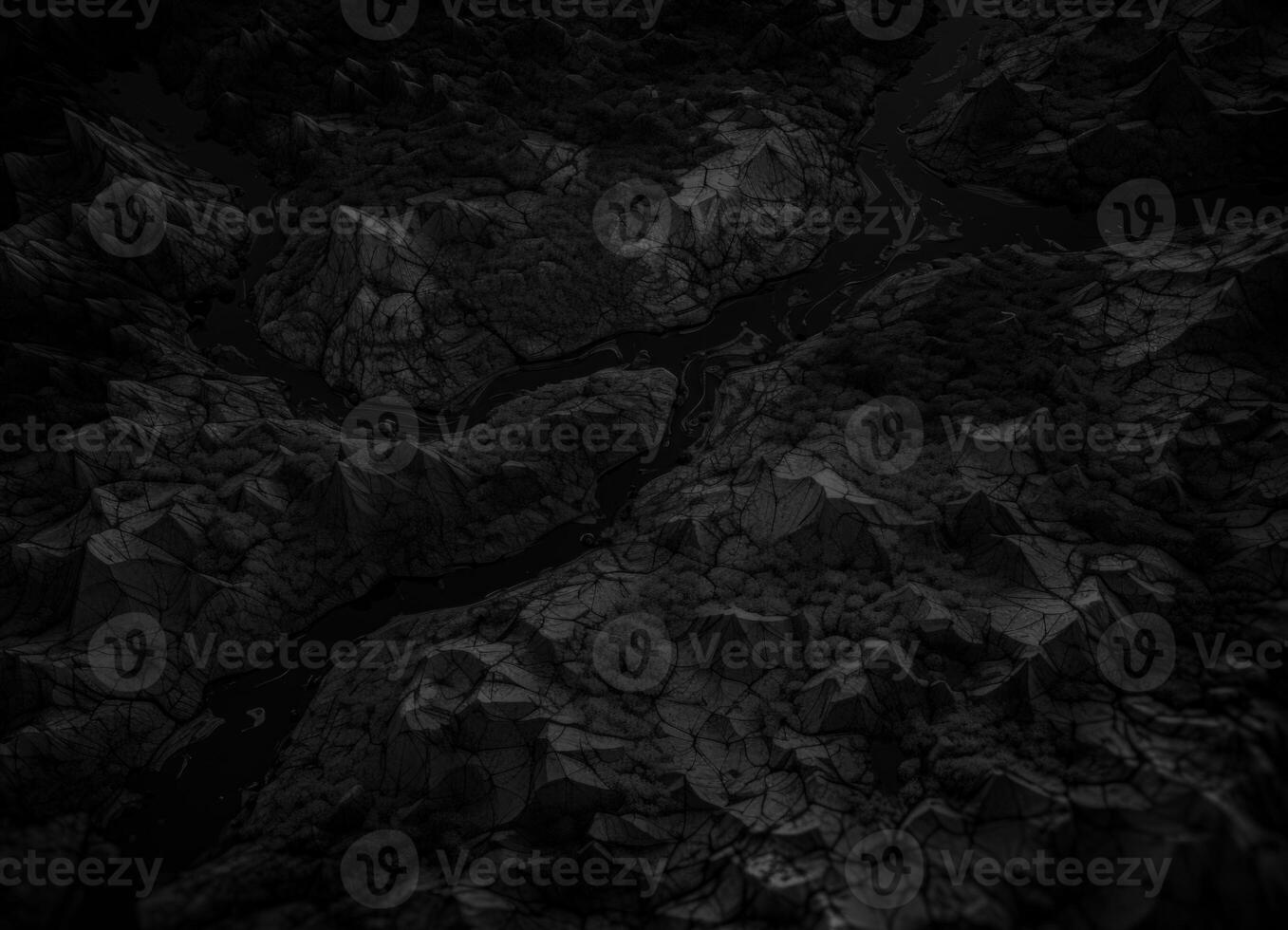 Black and white paper cut terrain background created with technology. photo