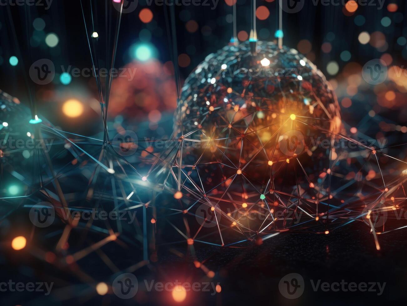 Global connection internet technology Futuristic network lines background Created with technology photo