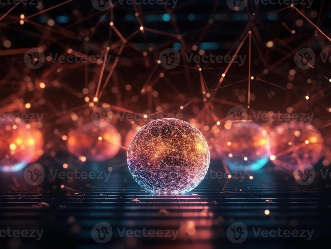 Global connection internet technology Futuristic network lines background Created with technology photo