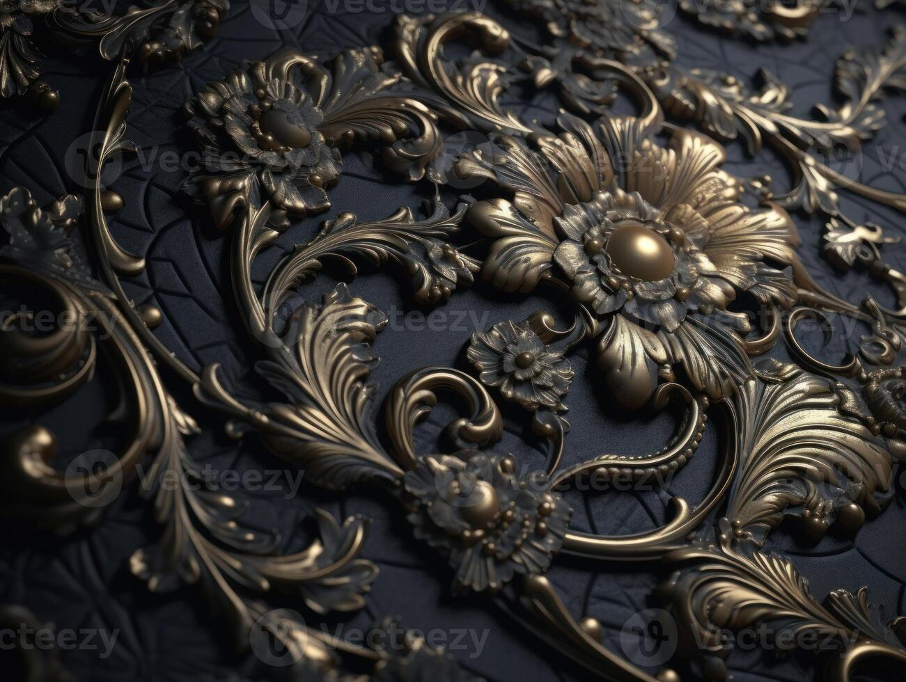 Royal vintage Victorian Gothic background Rococo venzel and whorl created with technology. photo