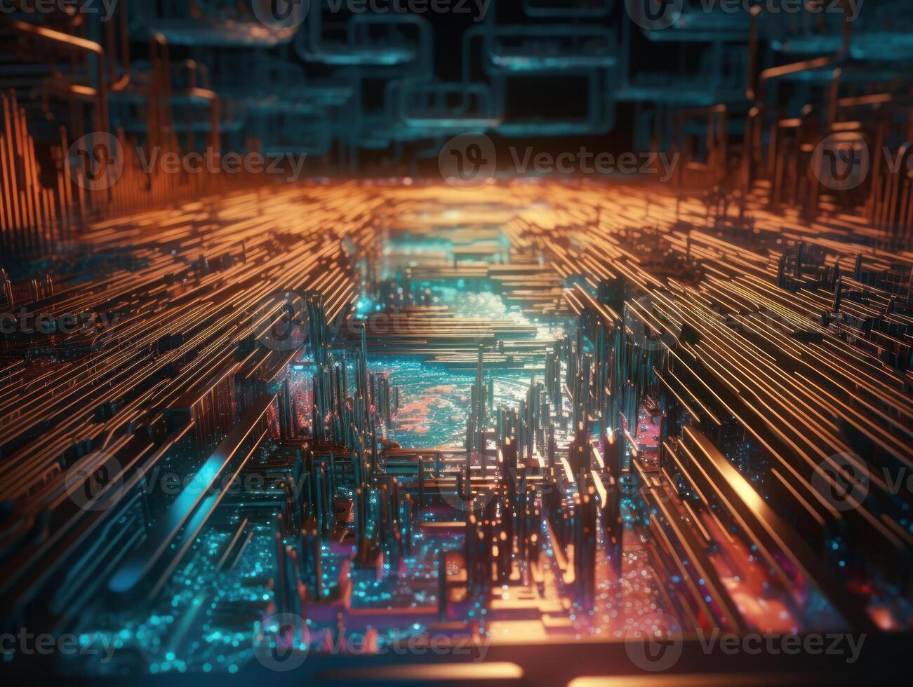 Big data visuliastion cyberspace created with technology photo
