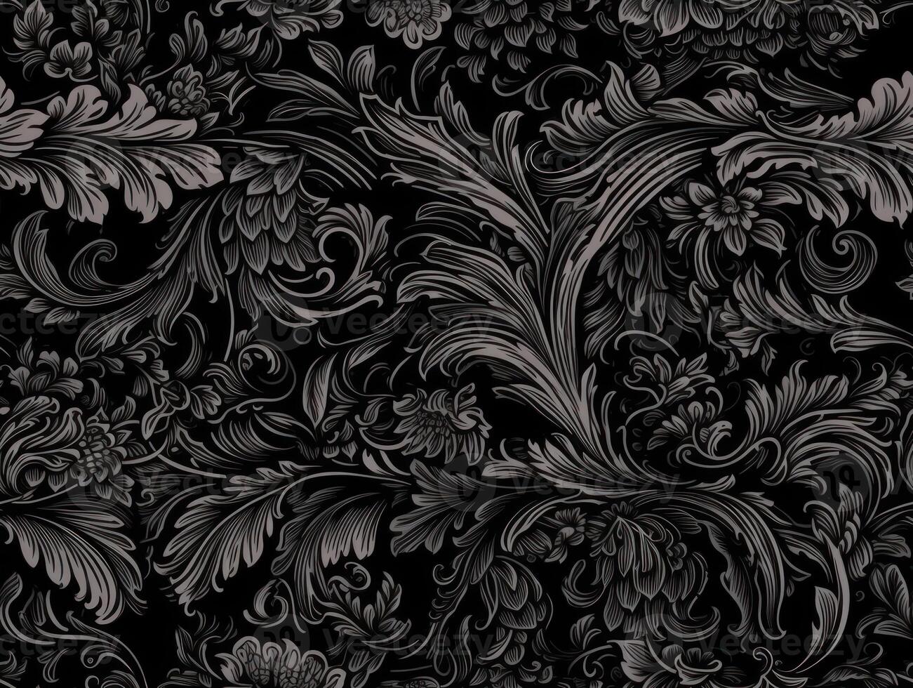 Seamless pattern Royal vintage Victorian Gothic background Rococo venzel and whorl created with technology. photo